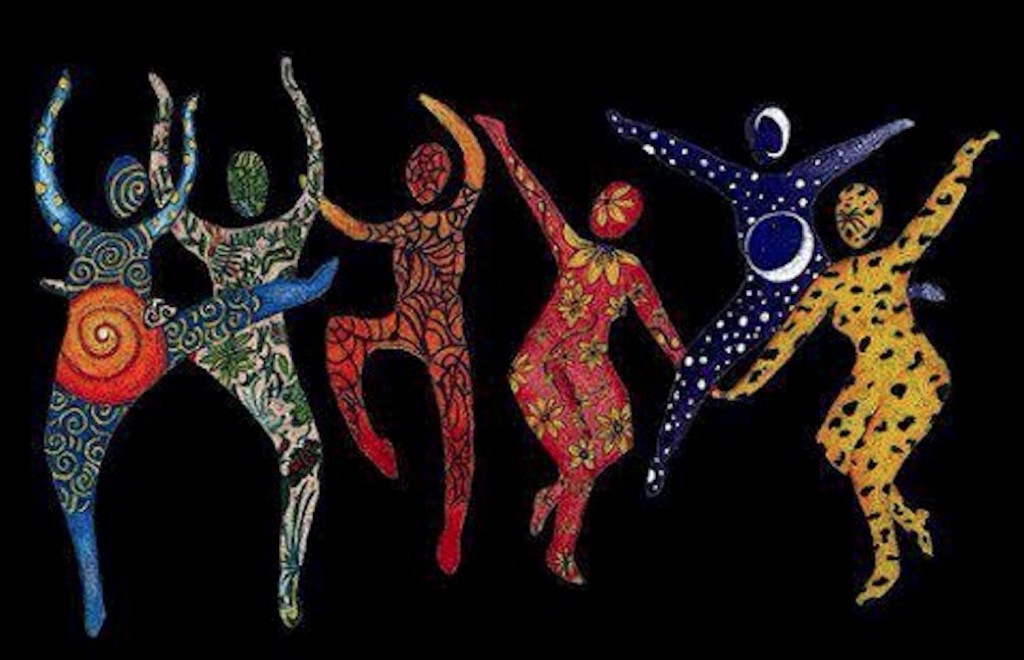 Painting of women dancing.