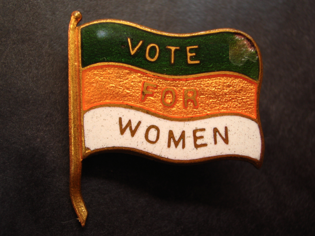 Flag with the words "Vote for Women"