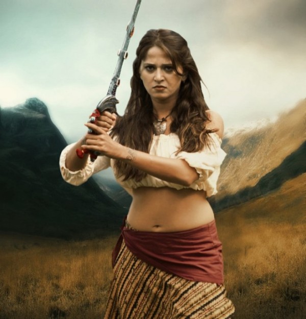 Woman holding sword.