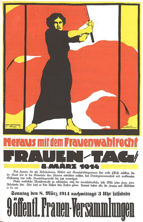 German poster from 1914 demanding voting rights for women. 