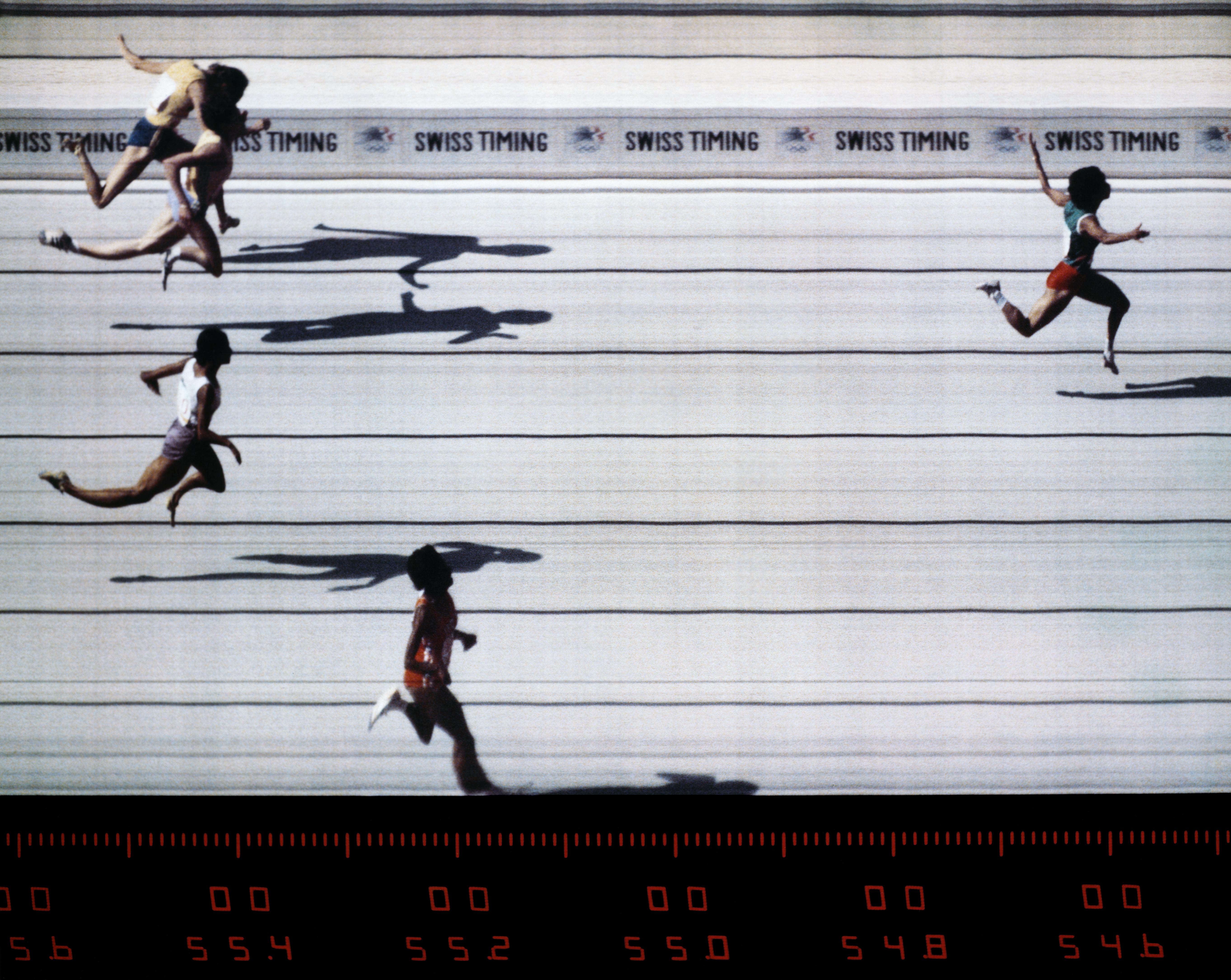 Los Angeles 1984 OG, Athletics, 400m hurdles Women - Final, photo finish.
